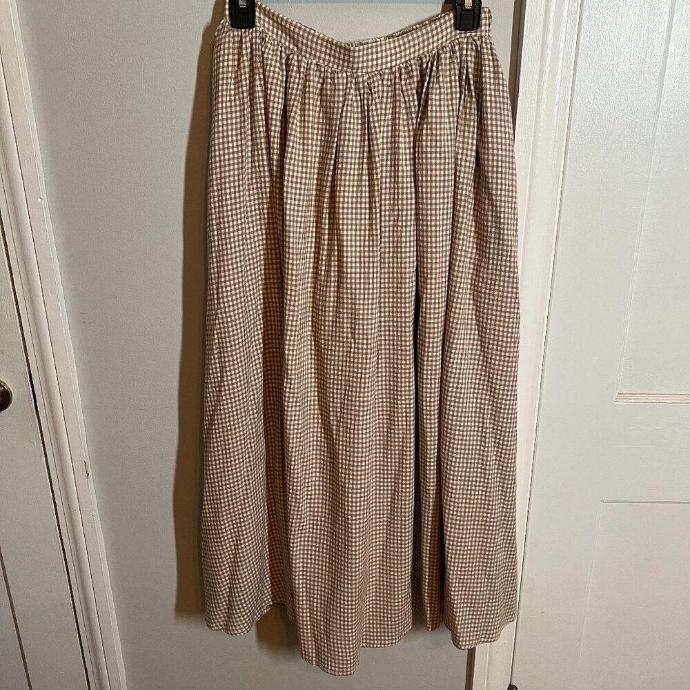 Moon River Gingham Maxi Skirt | Size Small